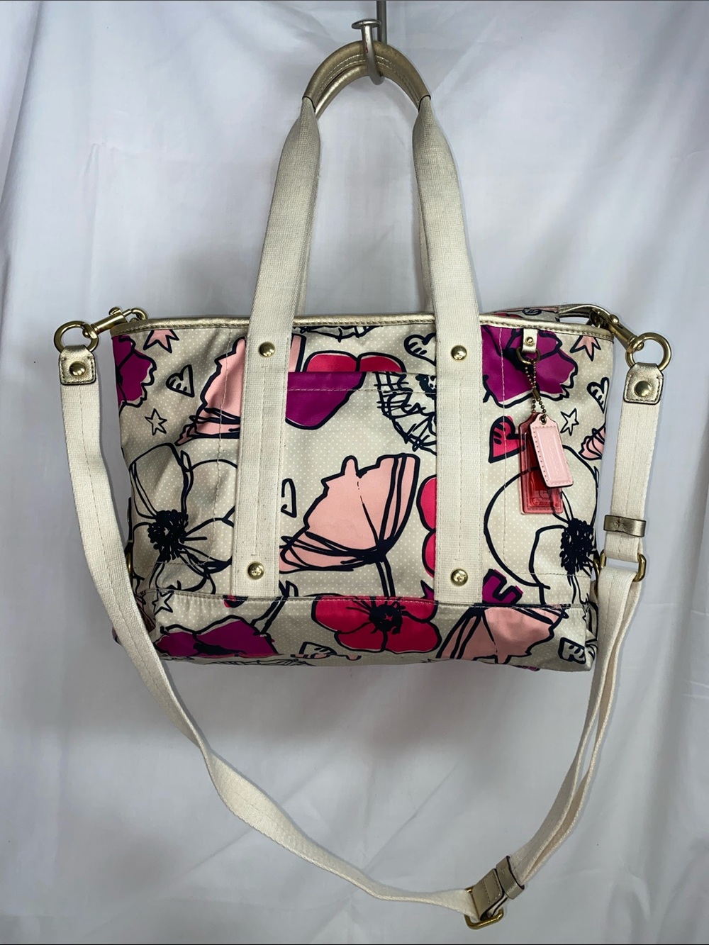 Coach F17148 Poppy Kyra Floral Canvas Shoulder Satchel